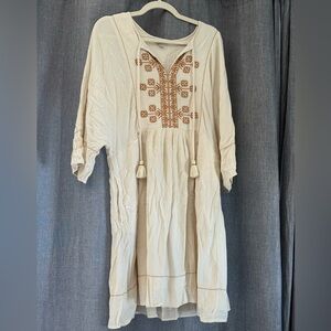 Knox Rose Embroidered Cream Dress